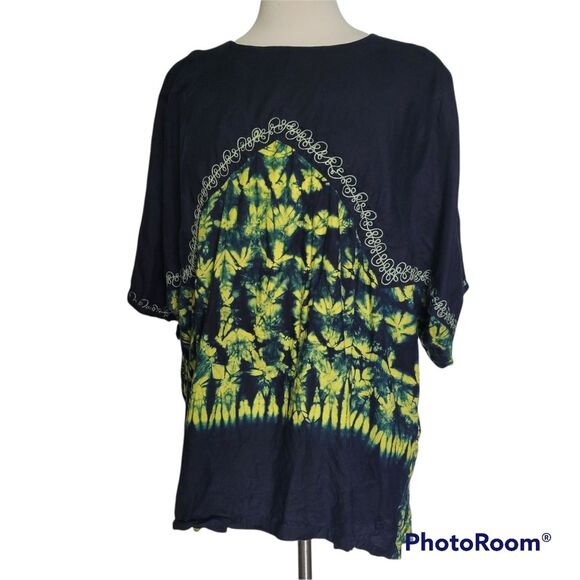COLORFUL Tie Dye Kaftan Tunic Top - BOHO - FESTIVAL - Picture 3 of 10